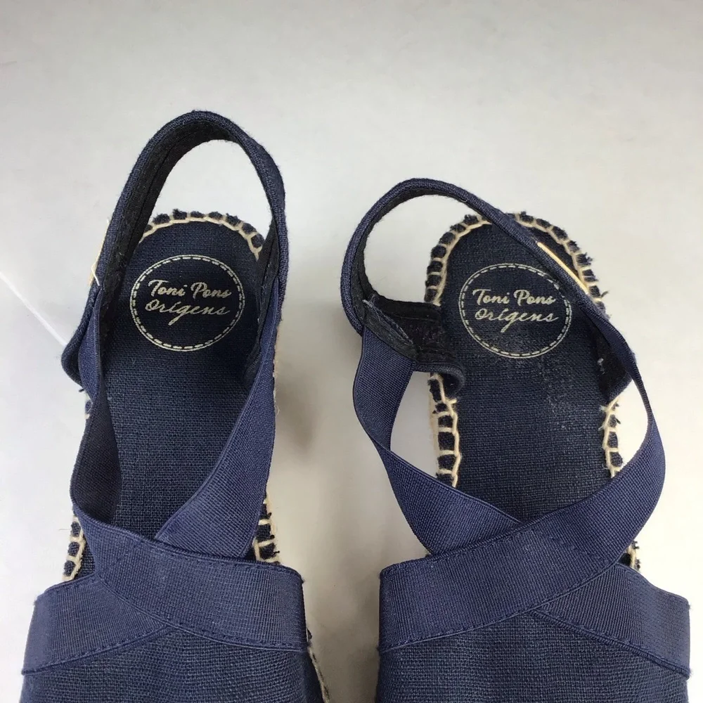 Toni Pons 'Ter' Slingback Espadrille Sandal in Navy Size EU39. - Picture 4 of 8
